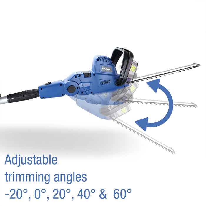 Hyundai 550W 450mm 2-in-1 Convertible Corded Electric Pole Hedge Trimmer/Pruner | HYP2HT550E | 3 Year Warranty