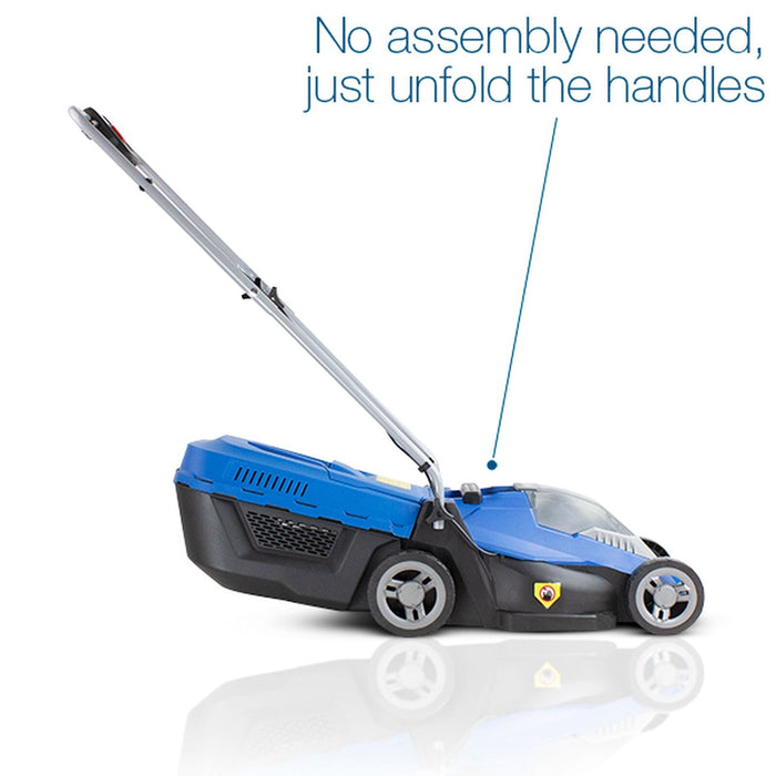Hyundai 40V Lithium-Ion Cordless Battery Powered Roller Lawn Mower 33cm Cutting