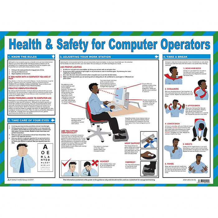 Health and Safety for Computer Operators, Laminated