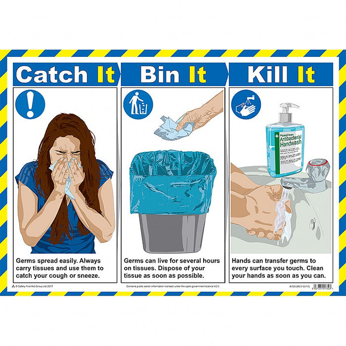 Catch It, Bin It, Kill It A2 Poster, Laminated