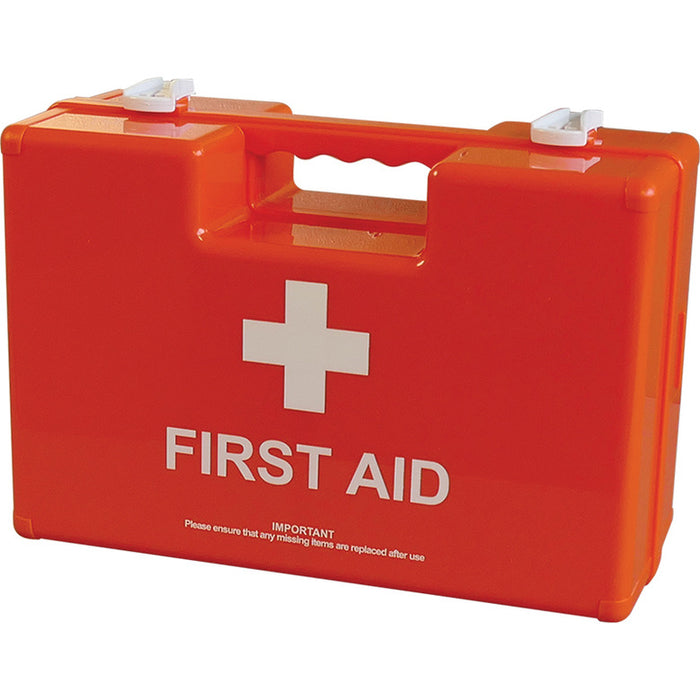 Medium Deluxe Shatterproof ABS First Aid Case, Orange, Empty