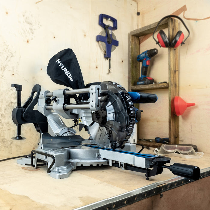 Hyundai 1500W Electric Mitre Saw / Chop Saw with 210mm Blade, 230V | HYMS1500E  | 3 Year Warranty