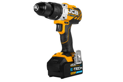 JCB 18V Brushless Combi Drill 2x 4.0Ah Battery in W-Boxx 136 with 4 Piece Multi Purpose Bit Set