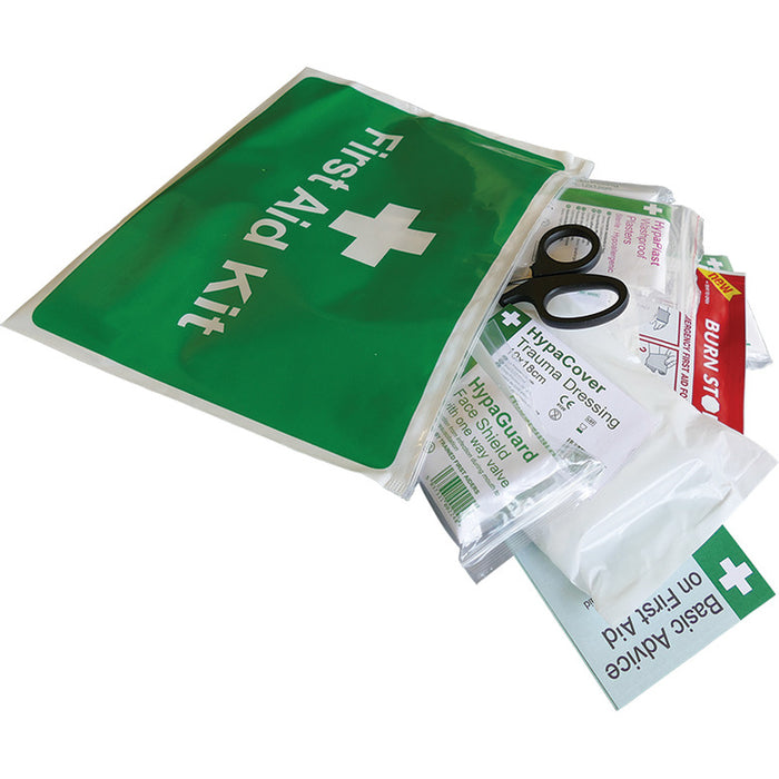 Car and Taxi First Aid Kit in Vinyl Zipper Wallet