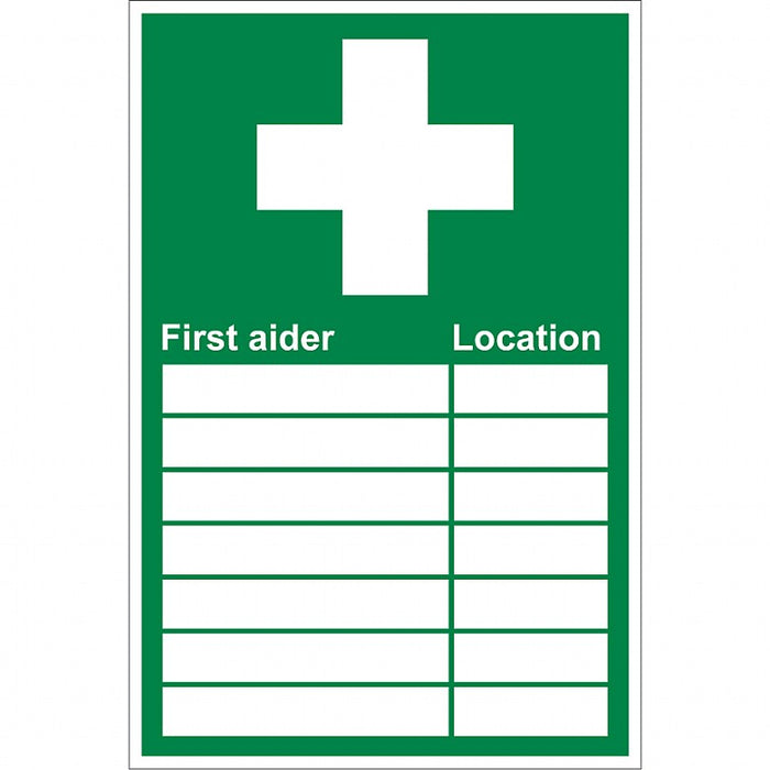 First Aider Location Sign 200x300mm