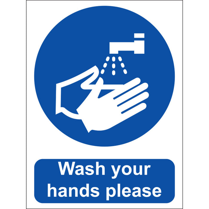 Wash Your Hands Please Sign, Vinyl 15x20cm