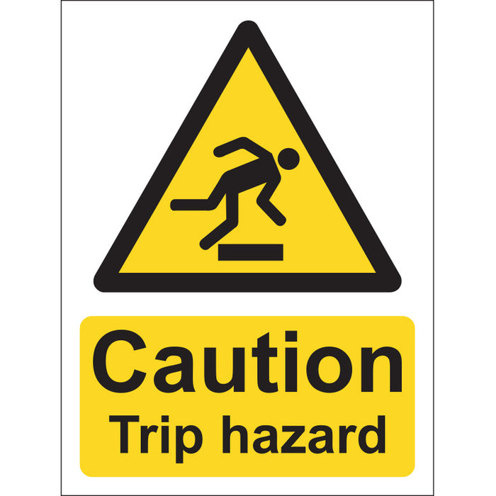 Caution Trip Hazard Sign, Vinyl, 15x20cm