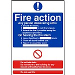 Fire Action Sign Updateable Sign A5