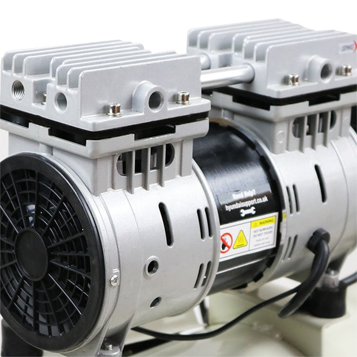 Hyundai 24 Litre Air Compressor, 5.2CFM/100psi, Silenced, Oil Free, Direct Drive 1hp | HY7524 | 2 Year Platinum Warranty