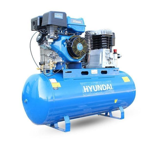 Hyundai Air Compressor Twin Cylinder Belt Drive 14hp | Hyundai 200L 29CFM/145psi | 2 Year Platinum Warranty